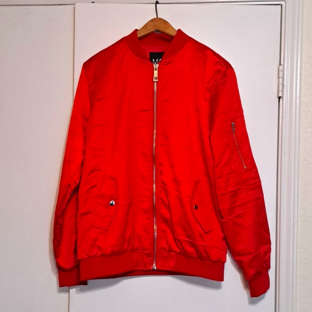 BoohooMan Repeat Sateen Bomber Jacket